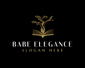 Elegant Tree  Book logo design