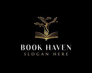 Elegant Tree  Book logo design