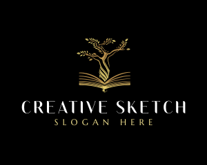 Elegant Tree  Book logo design