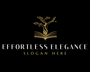 Elegant Tree  Book logo design