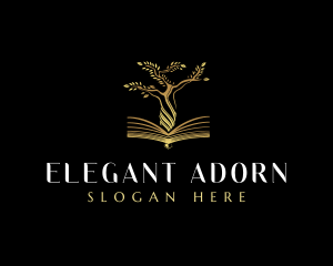 Elegant Tree  Book logo design