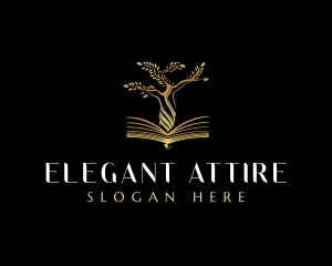 Elegant Tree  Book logo design