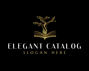 Elegant Tree  Book logo design