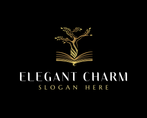 Elegant Tree  Book logo design