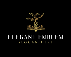 Elegant Tree  Book logo design