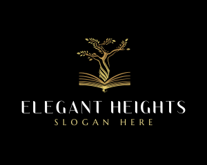 Elegant Tree  Book logo design