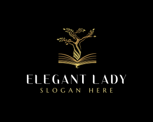 Elegant Tree  Book logo design