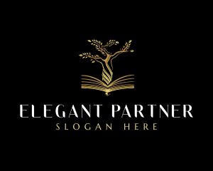 Elegant Tree  Book logo design