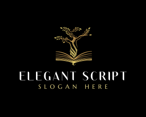 Elegant Tree  Book logo design