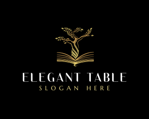 Elegant Tree  Book logo design