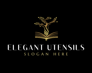 Elegant Tree  Book logo design