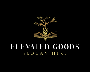 Elegant Tree  Book logo design