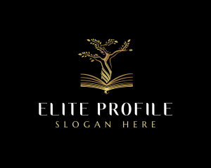 Elegant Tree  Book logo design