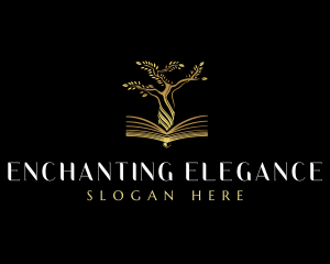 Elegant Tree  Book logo design