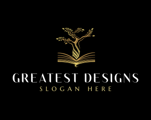 Elegant Tree  Book logo design