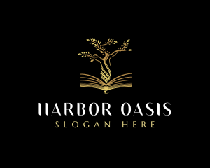 Elegant Tree  Book logo design