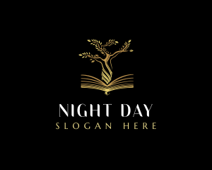 Elegant Tree  Book logo design