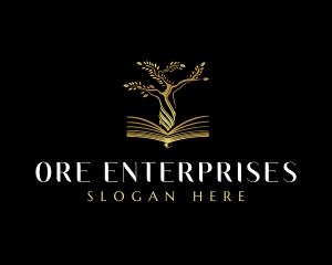 Elegant Tree  Book logo design