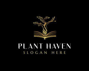 Elegant Tree  Book logo design