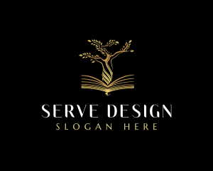 Elegant Tree  Book logo design