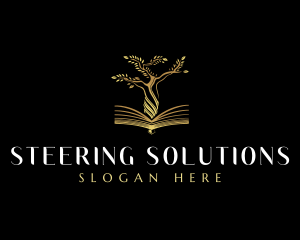 Elegant Tree  Book logo design