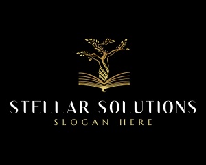 Elegant Tree  Book logo design