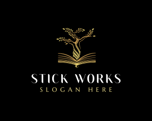 Elegant Tree  Book logo design