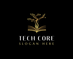 Elegant Tree  Book logo design