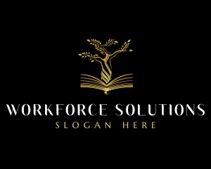 Elegant Tree  Book logo design