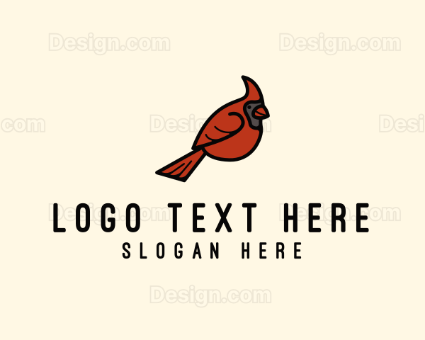 Cardinal Bird Pet Logo