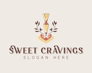 Baker Piping Bag Dessert logo design