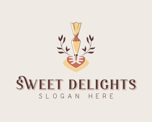 Baker Piping Bag Dessert logo design