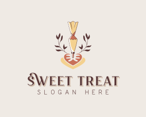 Baker Piping Bag Dessert logo design