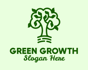 Natural Green Tree logo design