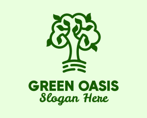 Natural Green Tree logo design