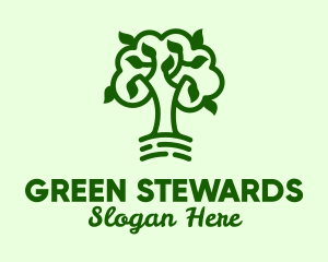 Natural Green Tree logo design