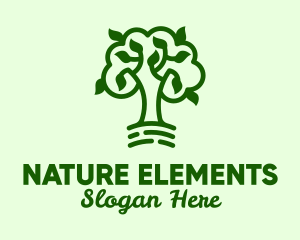 Natural Green Tree logo design