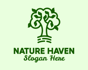 Natural Green Tree logo design