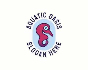 Aquatic Marine Seahorse logo design