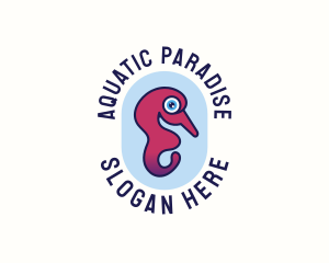 Aquatic Marine Seahorse logo design