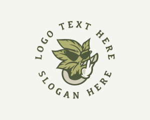 Smoking Marijuana Leaf logo