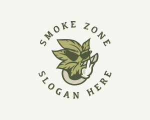 Smoking Marijuana Leaf logo design