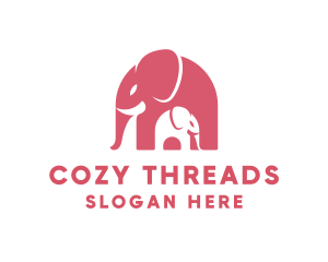 Cute Pink Elephant Zoo logo design