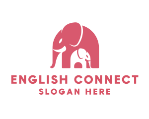 Cute Pink Elephant Zoo logo design