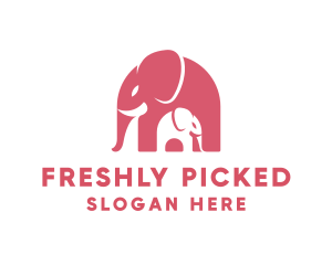 Cute Pink Elephant Zoo logo design