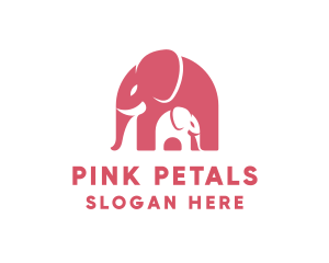 Cute Pink Elephant Zoo logo