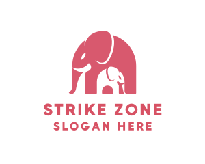 Cute Pink Elephant Zoo logo design