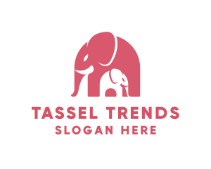 Cute Pink Elephant Zoo logo design