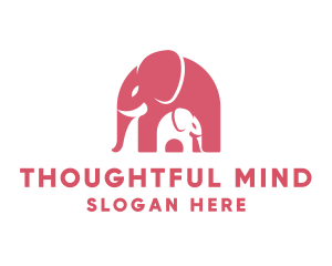 Cute Pink Elephant Zoo logo design