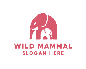 Cute Pink Elephant Zoo logo design